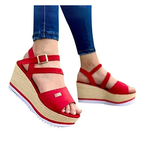 Reokoou Women's Summer Wedge Platform Sandals Casual Outdoor