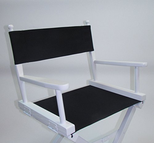 TLT Personalized Imprinted Contemporary 18 Inch Table Height White Frame Director's Chair - Black