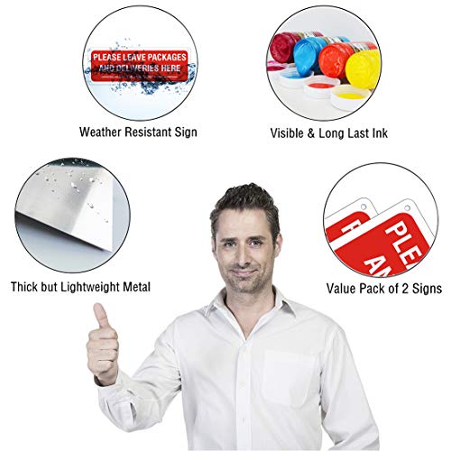 Please Leave Packages and Deliveries Here Sign, Fade Resistant Aluminum