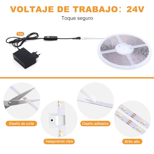 TENDIST 10M White Led Strip, 3000K-6500K Warm White to Cool White, Smart App Led Strip, 24V for Indoor Decoration (3000-6500, 10m)