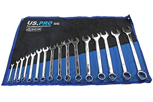 US PRO Tools 16PC SAE Combination Spanner Set 1/4" - 1 1/4" 2242