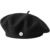 Women Wool Beret Hat Classic French Wool Hat Artist Beret Cap Winter Solid Color French Beanie Cap Hat Vintage Berets