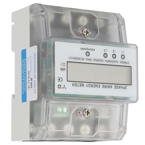 LiebeWH Medidor de Potencia Trifásico Pantalla LCD Digital Medidor de Energía 220/380V 5-80A