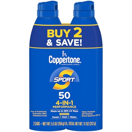 Coppertone Sport Sunscreen Spray SPF 50, Water Resistant Broad... 41+UVzCm5yL