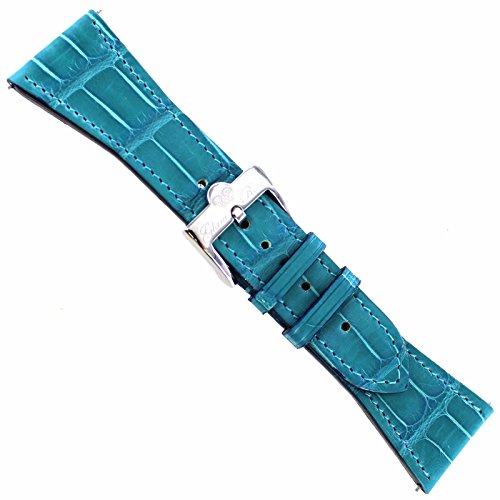 26mm Glam Rock Turquoise Genuine Alligator Hand Made Watch Band with EZ PINS