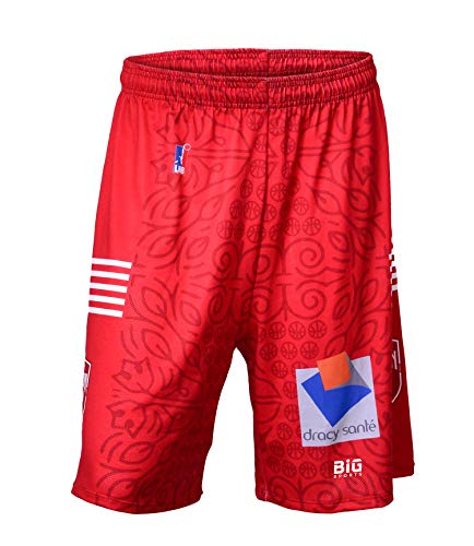 Elan Chalon Chalón de Baloncesto Oficial para Exterior 2018-2019, Unisex niños, SHORTEXTELANCHA, Rojo, FR : XXS (Taille Fabricant : 10 ANS)