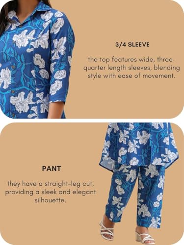 GRECIILOOKS Women Rayon Blend Ethnic Wear Formal Kurta Co-ord Set (GL-W1818&TR875-XL-BLUE Blue) 4