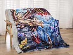 Anne Stokes Signature Silk Touch Sherpa Lined Throw