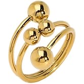 OIDIMS Minimalist Ball Statement Ring for Men Women Stainless Steel Round Tiny Balls Open Wrap Finger Rings Comfort Fit Geometric Unique Christmas Birthday Party Jewelry Gift Jewelry Size 10