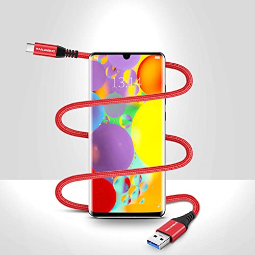 USB C Short Cable, [1FT-2 Pack] USB-A to Type-C Braided Fast Charging Cord, Power Bank and Portable Charger Cable, Compatible with Sony XZ, LG V50 V20 G5 G6, HTC 10, Moto Z Z3, Switch, Docking station