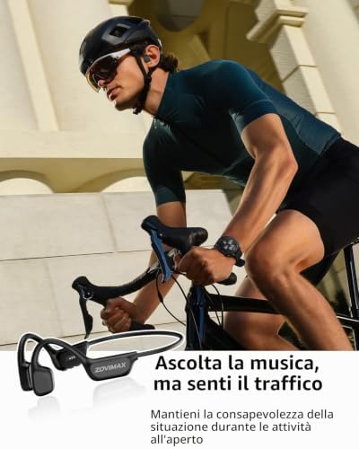 Cuffie a Conduzione Ossea Nuoto, IPX8, Bluetooth 6.0, MP3 8 GB