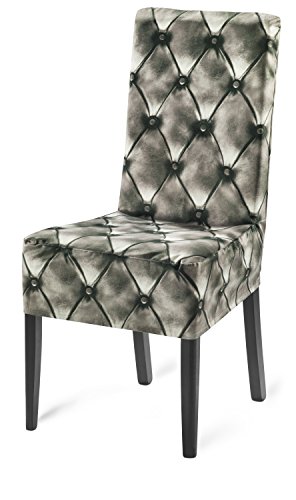 Cesterfield Stuhlhusse grau-braun