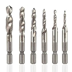 Yakamoz 6PCS Drill Tap Combination Bit Set HSS