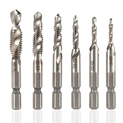 Yakamoz 6PCS Drill Tap Combination Bit Set HSS