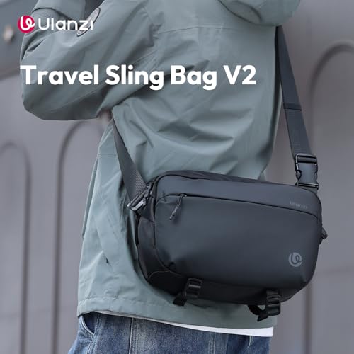 ULANZI Camera Sling Bag, Waterproof Camera Case with Tripod Holder, DSLR/SLR/Mirrorless Camera Bags Crossbody for Photographers - Black 10L Capacity