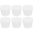 MECCANIXITY Silicone Rubber Tapered Plug 36mm to 46mm Solid Test Tubes Bungs Stopper White Translucent for Lab 6 Pieces