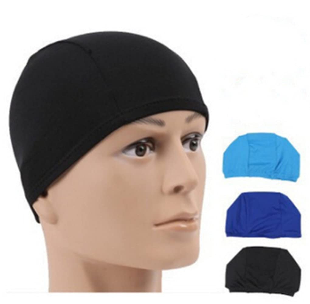 LATRAT 3 Swimming Cap Solid Color Nylon Fabric Bathing Cap Unisex Anti Slip Swimming Cap for Long and Short Hair Athletes, Swimming Cap for Adults