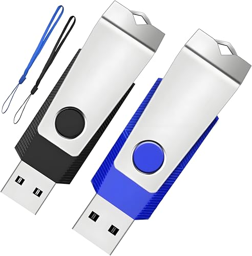 4 GB USB 2.0-Flash-Laufwerk, 2er-Pack, Wooolken-Daumenlaufwerke, Jump-Pen-Laufwerk, Speicherstick mit LED-Licht und Lanyards für Speicherung und Backu