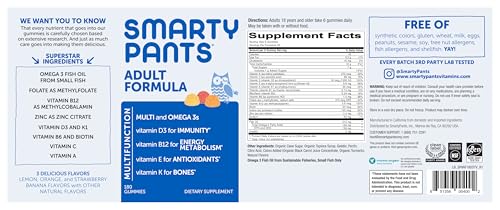 SmartyPants Adult Multi & Omegas Gummies, 180 Count
