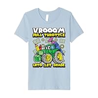 Kids First Grade Tractor ”VROOM” First Day Of School Funny Truck Premium T-Shirt