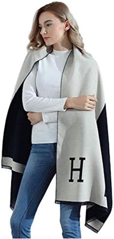 EVAN Women’s Stole Reversible H Pattern, Cashmere Touch, Large, Double-Sided, Bi-Color
