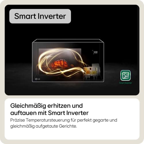 LG MH6535GDS Microwave with Grill and Smart Inverter, 25 L, 1000W Microwave, 900W Grill, Automatic Programs, Easy Clean, Black thumbnail 3