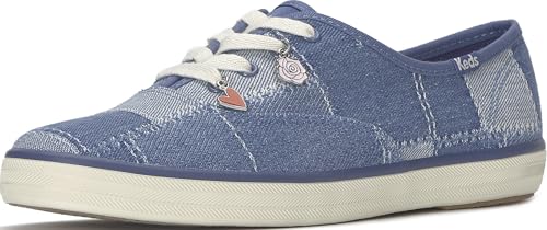 Keds Champion Canvas Lace Up Fashion Sneaker, Blue Denim, 8