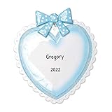 Personalized Blue Baby Heart Christmas Tree