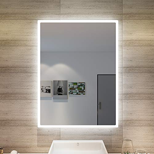 Sonni Bathroom LED Wall Mirror, Rectangular with LED Lighting, Cool White, IP44 Energy Saving