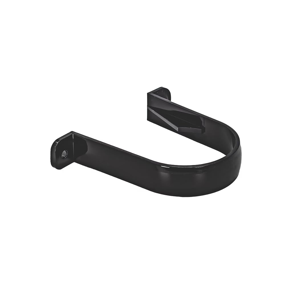 Merriway BH03104 (2 Pcs) Downpipe Clip Bracket, 68mm Black - Pack of 2 Pieces