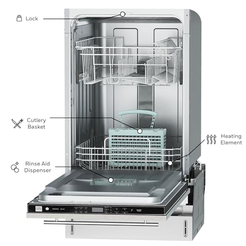 Honeywell 18 Inch Dishwasher with 8 Place settings, 6 Washing Programs