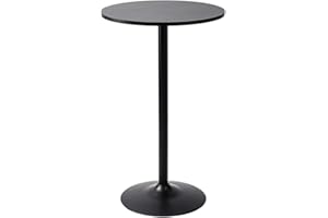 Pearington Santina, Single Round Cocktail Bar, Pub, and Bistro High Top Table with Black Top and Base