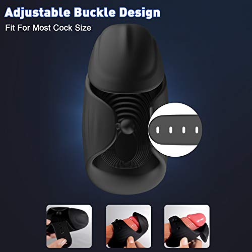 Urnight Penis Vibrator Male Masturbators Penis Massager with 8 Vibration Modes,Glans Trainer Masturbation for Retarded Ejaculation,Adjustable Vibrating Size Sex Toy for Male