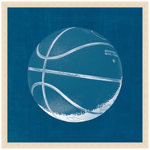 Amanti Art Framed Fabric Pinboard 26 x 26, Ball Four Blueprint IV by Wild Apple…