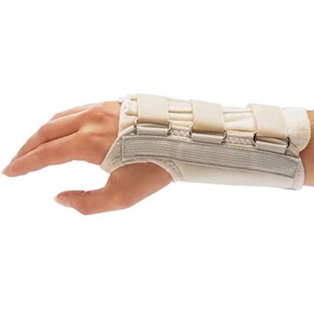 Rolyan D-Ring Wrist Braces, Comfort-Focused Wrist Brace for Carpal Tunnel Syndrome and Other Wrist Disorders: Non-Restrictive Design, Regular Length, Large, Left, Beige