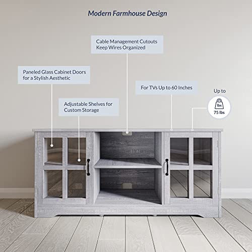 BELLEZE Modern 52 Inch Traditional TV Stand & Media Entertainment