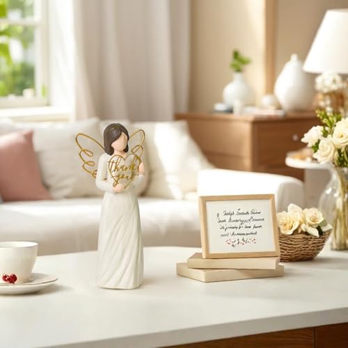 DUMING-IN Thank You Gifts for Women Teacher Gratitude Gift Best Thank You Gift for Coworker Friends Caregivers Sculpted Angel Figurines