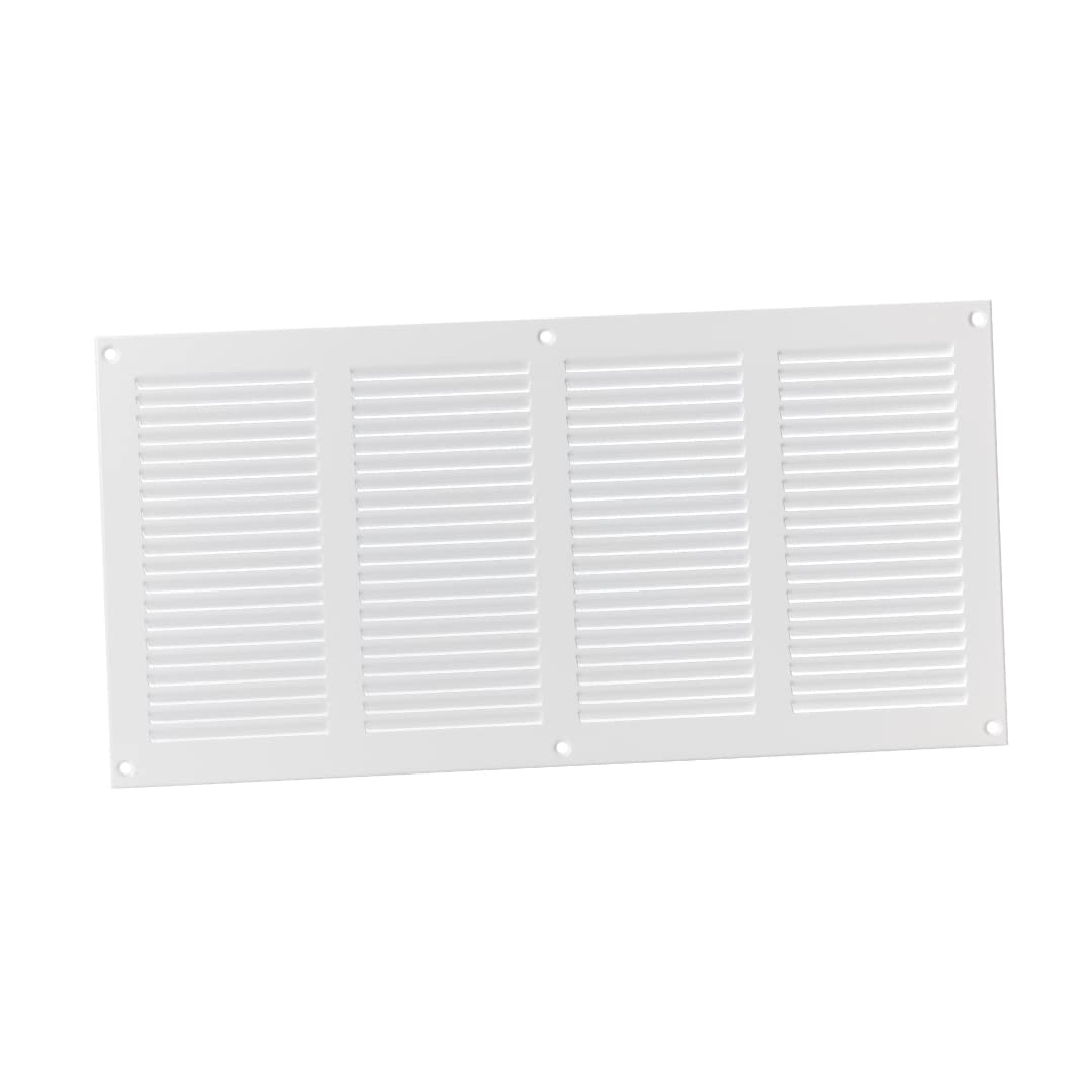 400x200mm / 16x8" inch White Metal Air Vent Grille Cover with Insect Mesh - Ventilation Cover โ image 1