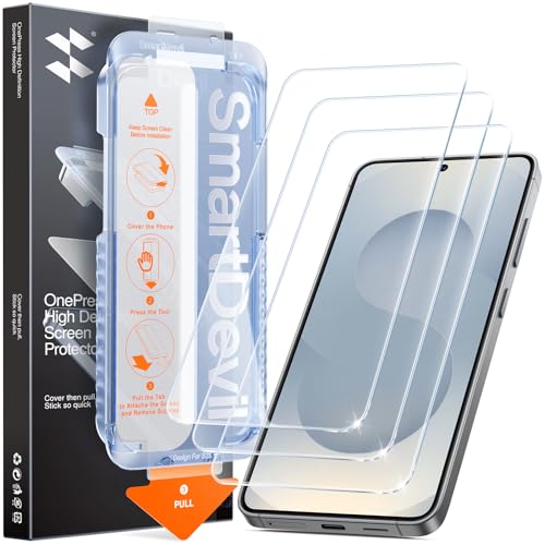 SMARTDEVIL 3 Pack Tempered Glass for Samsung Galaxy S25 / S24, HD Tempered Glass Screen Protector, 9H Hardness, Scratch-Resistant, Bubble-Free, Easy Installation, Case Friendly