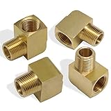 KOOTANS 4pcs 3/8 NPT Elbow Brass Fittings, 3/8 NPT