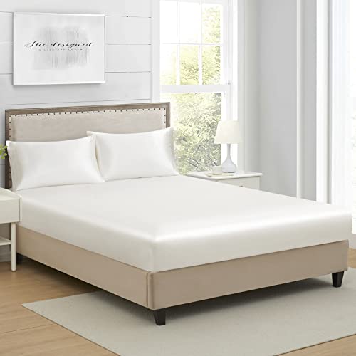 Satin Silk Cal King Fitted Sheet