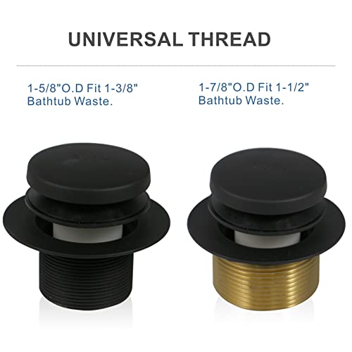 Black Tub Drain TipToe Tub Trim Set Conversion Kit Assembly, Hidrop