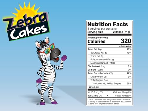 LITTLE DEBBIE ZEBRA CAKES, 10 TWIN-WRAPPED CAKES, 13.0 OZ BOX