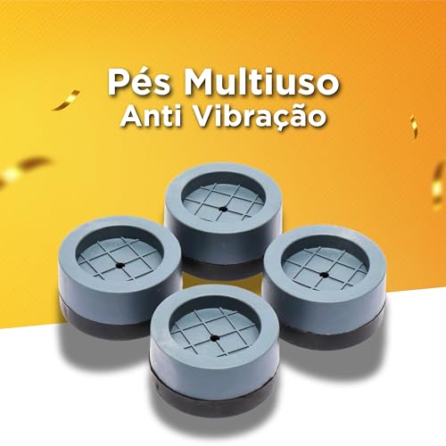 Pés Multiuso Almofadas Anti Vibração Máquina De Lavar Suporte Lava e Seca Geladeira Nivelador