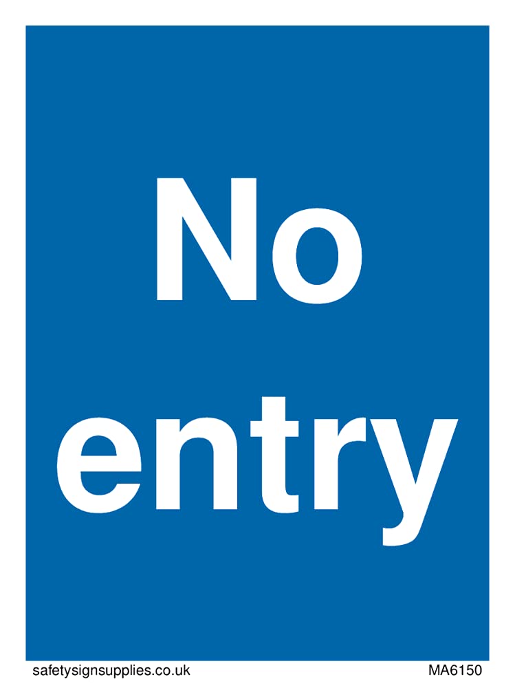 Pack of five - NO ENTRY Sign - 75x100mm - A7P