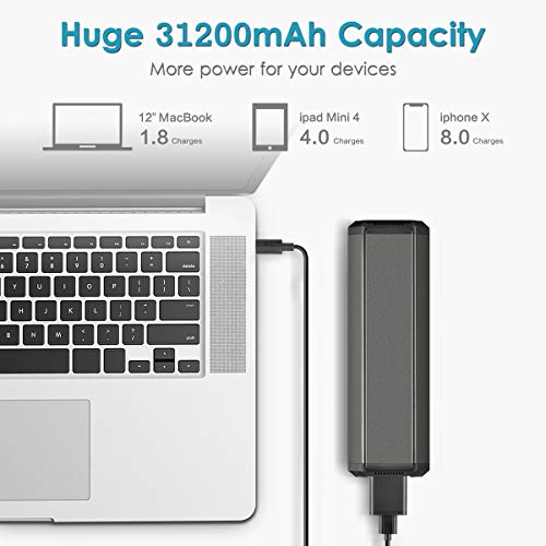 AC Outlet Portable Laptop Power Bank, Universal 116Wh/31200mAh 100W