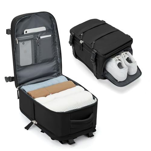 BJLFS Cabin Bags for Ryanair 40 x 30 x 20 x 20 cm Hand Luggage 40 x 20 x 25 cm Waterproof Travel Backpack Women Easyjet Backpack 45 x 36 x 20 cm Wizzair Backpacks with Shoe Holder Bag for Work Computer