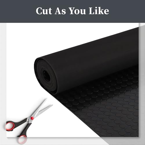 GOOFCXO 16.4 x 3.3Ft Coin-Grip Garage Floor Mat 3MM Thickness Heavy Duty Garage Floor Rubber Mat Non-Slip Rubber Floor Mat Garage Flooring Mat for Garage Industry Home Gym Workshop, Black