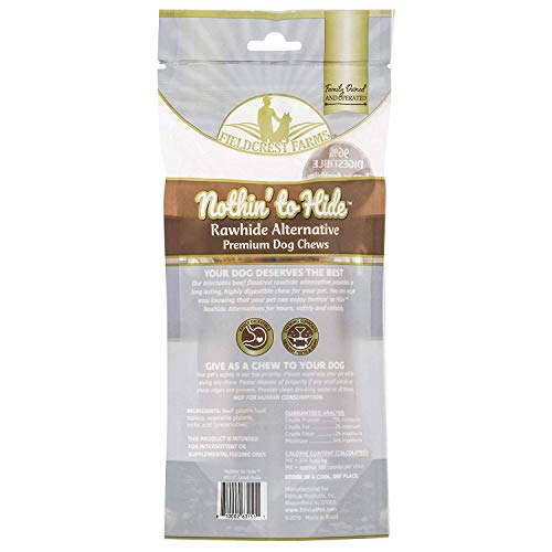 Fieldcrest Farms Nothing to Hide Natural Rawhide Alternative 5'' Rolls for Dogs 3 Pack (6