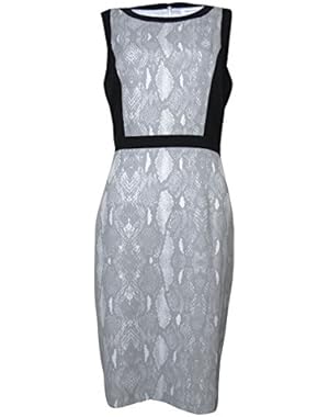 Women's Snake Print Contrast Sheath Dress